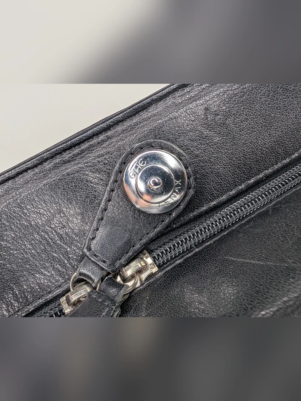 Spinneybeck Leather Briefcase Bag Rectangular Black Hand Straps Zip Around